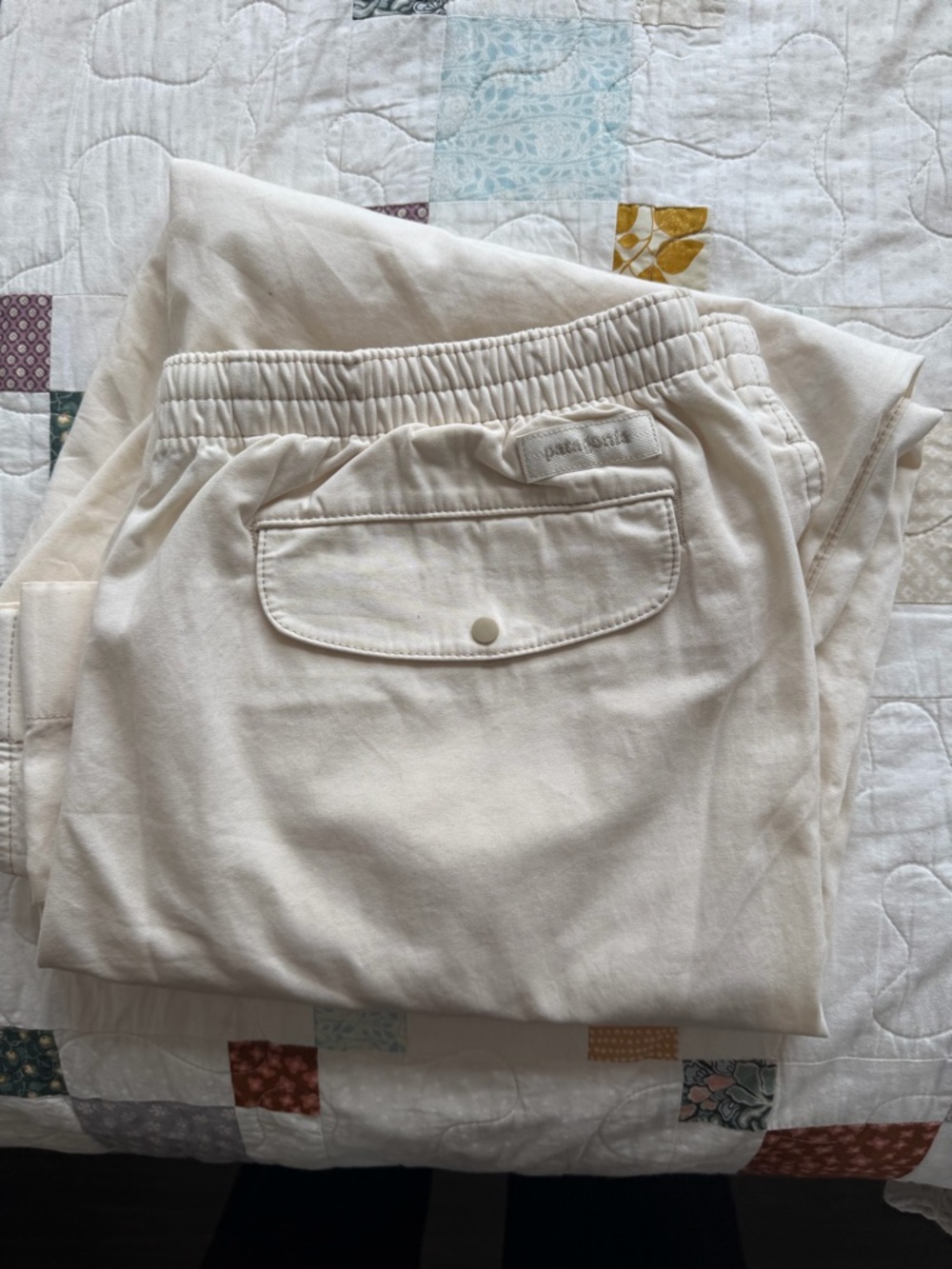 Patagonia Cream Elastic-Waist Cotton Joggers
